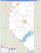 La Salle County Wall Map Basic Style